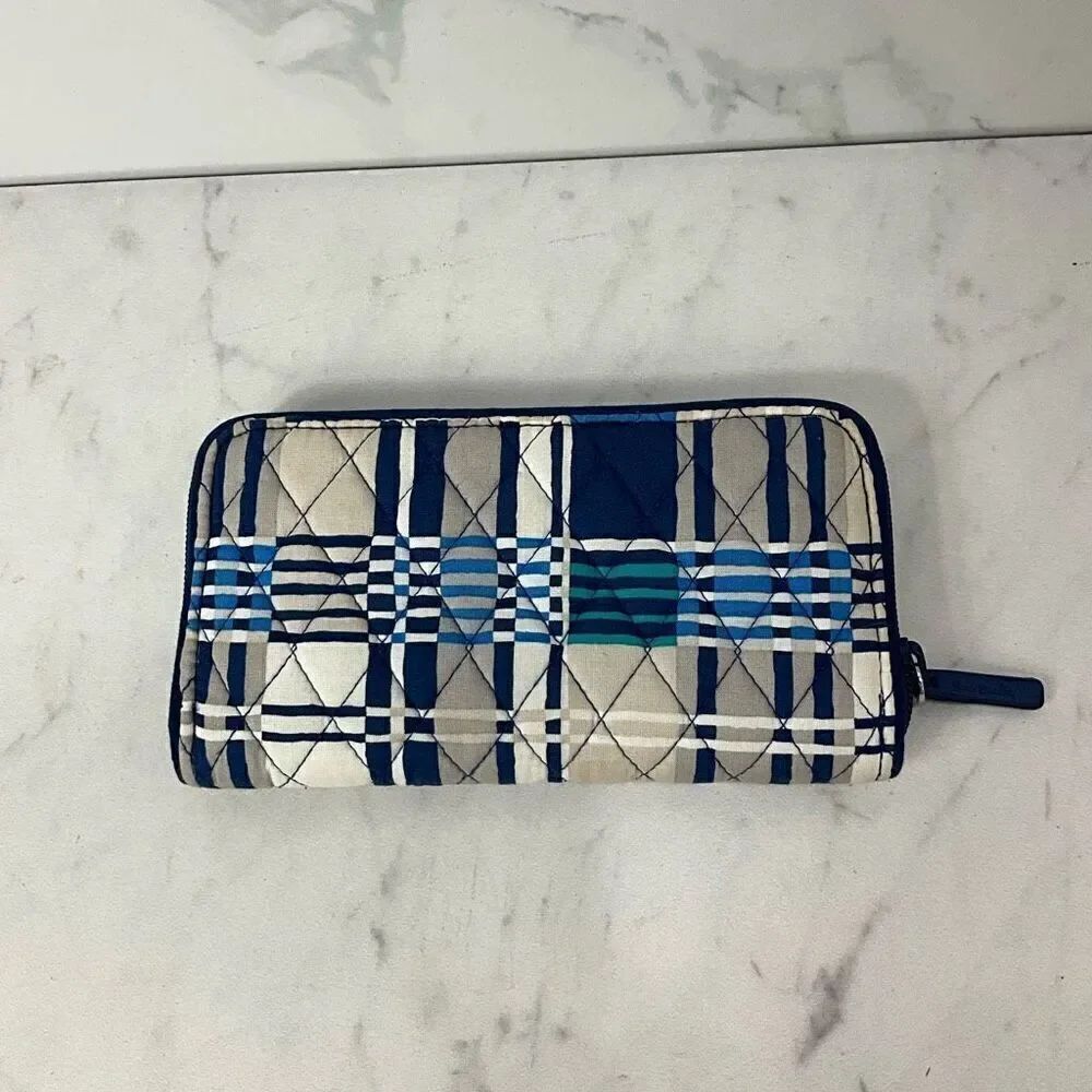 VERA BRADLEY Plaid Zip Around Wallet